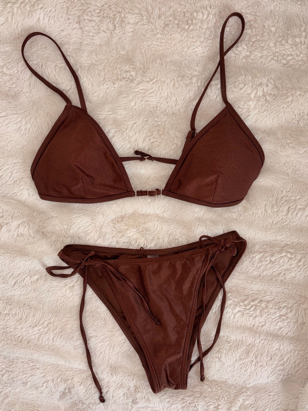 Chocolate Brown Triangle String Bikini Set